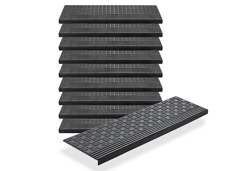 BigDean Stufenmatte 10x Gummi 65x25cm Treppenstufen Außen Antirutschmatten, günstig online kaufen