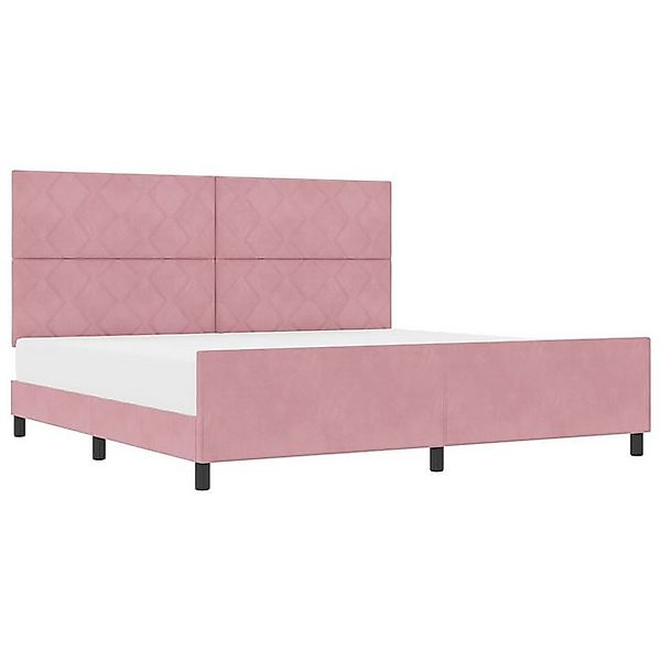 vidaXL Bett Bettgestell Rosa 200x200 cm Samt (1-tlg) günstig online kaufen