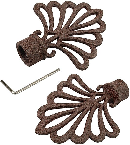 Liedeco Gardinenstangen-Endstück FÃ¤cher, Gardinen, (Set, 2-St), günstig online kaufen