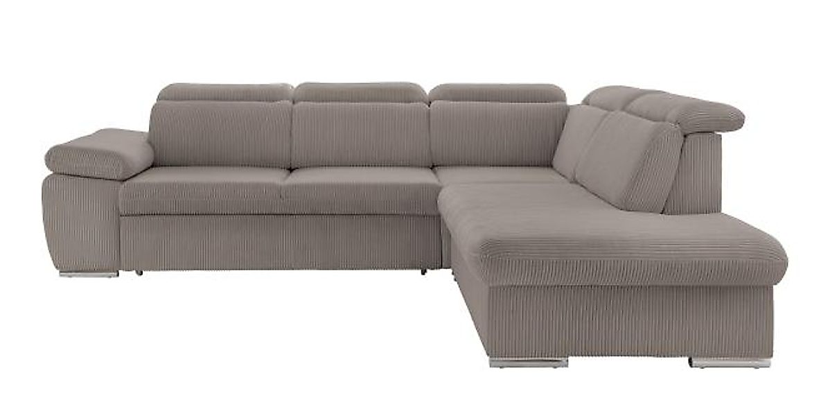 Ecksofa Ottomane rechts 2-Sitzer inkl. Bettfunktion und Bettkasten Cord Hel günstig online kaufen