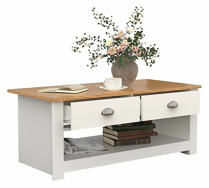 VCM Couchtisch "Holz Sofatisch Couchtisch Schublade Balusa" 1 Stk. tlg. günstig online kaufen