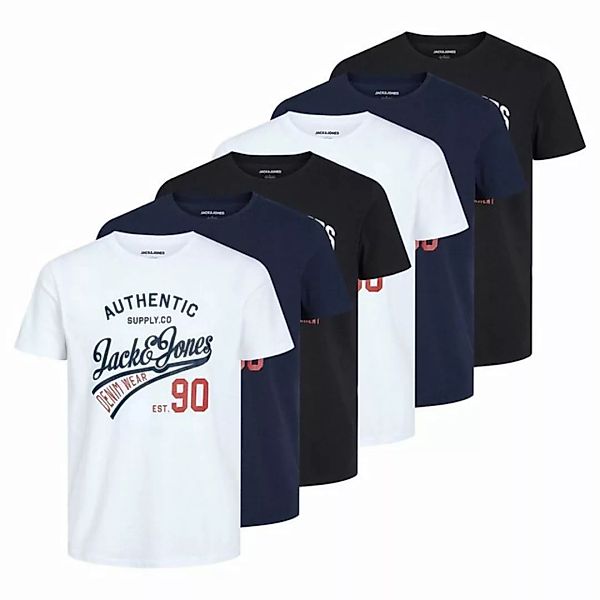 Jack & Jones T-Shirt Herren T-Shirt, 6er Pack - JJETHAN TEE CREW NECK günstig online kaufen