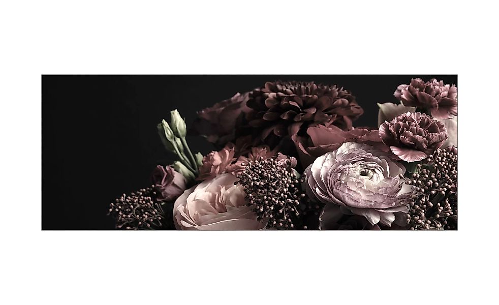 Glasbild 80x30 cm  Baroque Flowers VIII - 80 cm - 30 cm - Sconto günstig online kaufen