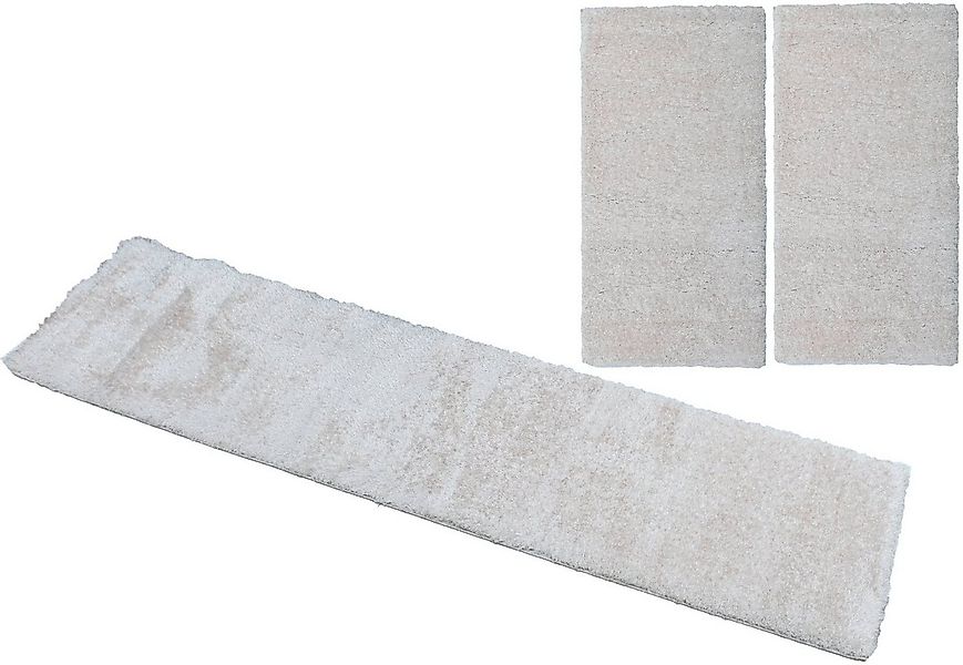 my home Bettumrandung Malin, Höhe 43 mm, (3-tlg), Hochflor, Shaggy, Uni-Far günstig online kaufen