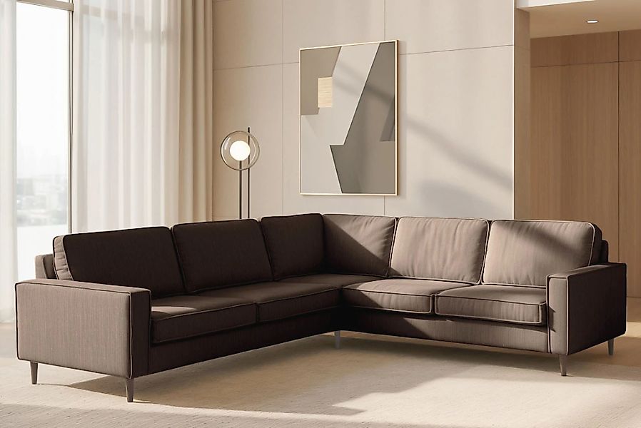 Home affaire Ecksofa "Pinto Skandi, 290 cm, Chenille, Struktur, Ottomane li günstig online kaufen