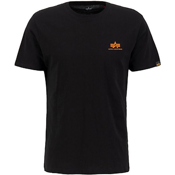 Alpha Industries  T-Shirts & Poloshirts Basic T Small Logo - black/neon ora günstig online kaufen