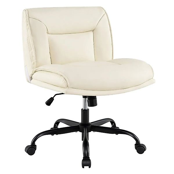 Costway Schneidersitz Stuhl mit Rollen Drehstuhl Ohne Armlehnen Beige günstig online kaufen