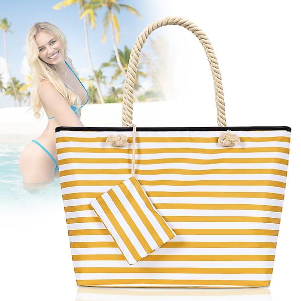 TAN.TOMI Strandtasche Grosse Strandtasche Shopper Mit Reissverschluss Wasse günstig online kaufen