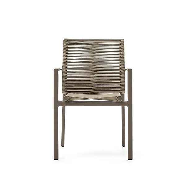 Natur24 4-er Set Stuhl Culip 56 x 84 x 60 cm Aluminium Seil Braun Garnitur günstig online kaufen