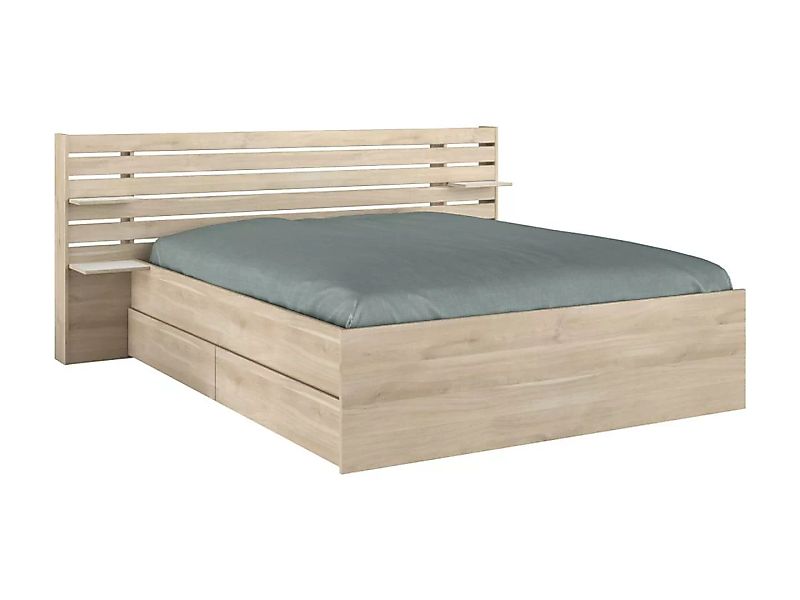 Bett mit Stauraum - 160 x 200 cm - Holzfarben - TENALIA II günstig online kaufen