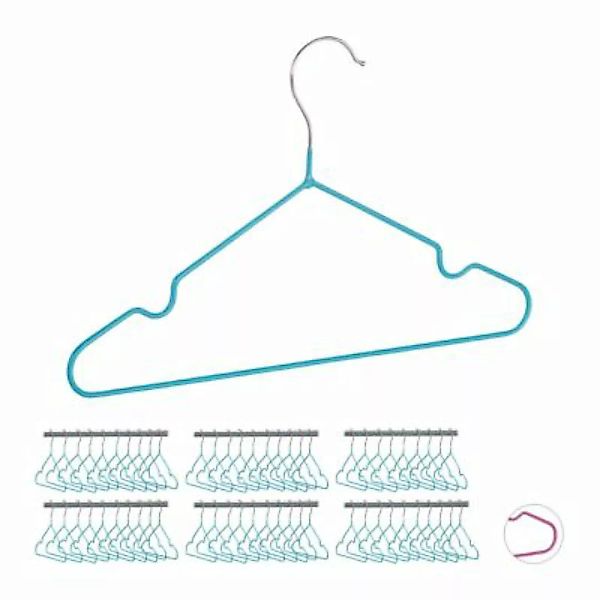 relaxdays 60 x Kinderkleiderbügel türkis günstig online kaufen