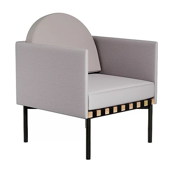 Petite Friture - Grid Sessel mit 2 Armlehnen Gestell Eiche - blau-grau/Stof günstig online kaufen