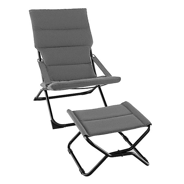Costway Klappbarer Liegestuhl mit Abnehmbaren Kissen Grau günstig online kaufen