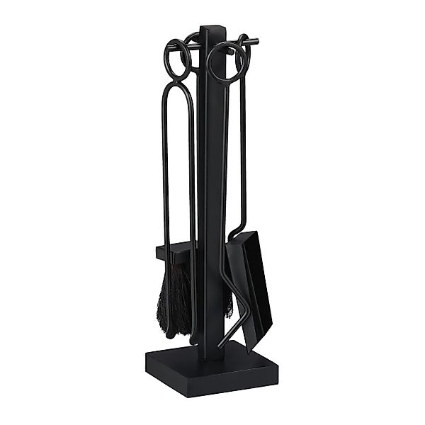 relaxdays Kamingarnitur 5-teiliges Kaminbesteck schwarz, (5-teiliges günstig online kaufen