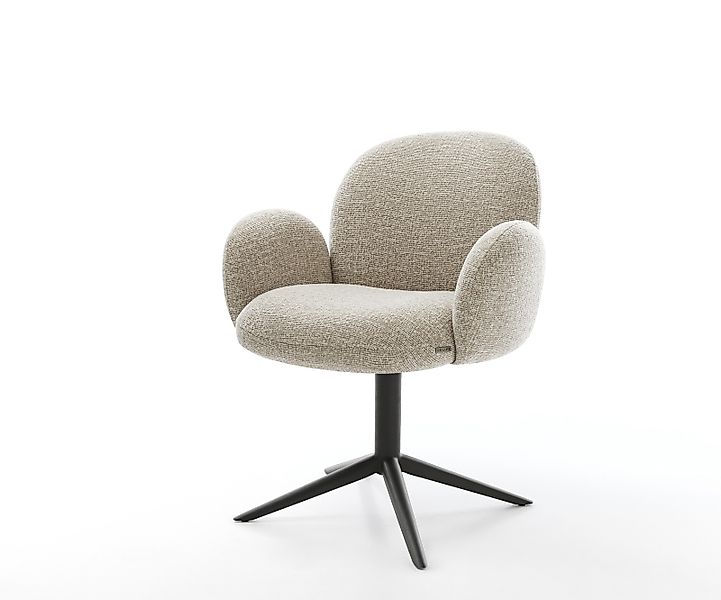 Drehstuhl Nube-Flex mit Armlehnen Webstoff Soft Beige Fußkreuz Schwarz 360° günstig online kaufen
