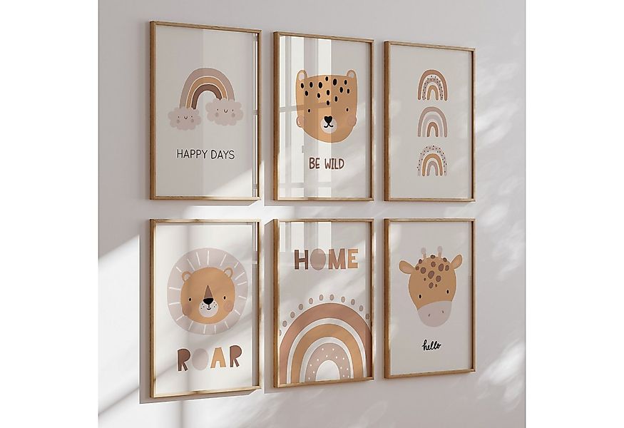 MeinBaby123® Poster Bilder Kinderzimmer, Poster Kinderzimmer Deko, Süße Tie günstig online kaufen