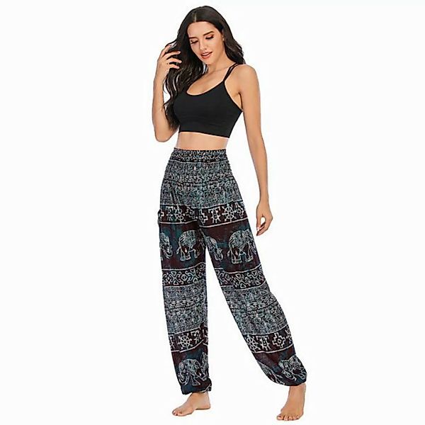 AUKUU Loungepants Yogahose, bedruckte lockere Freizeithose günstig online kaufen