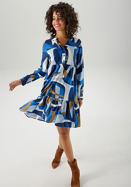 Aniston CASUAL Tunikakleid mit großflächigem, grafischen Druck günstig online kaufen