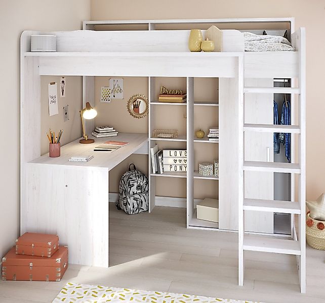 Parisot Hochbett Higher (Stauraumbett Liegefläche 90x200 günstig online kaufen