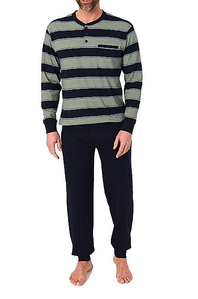 Normann Pyjama Normann Herren Schlafanzug lang mit Bündchen und Knopfleiste günstig online kaufen