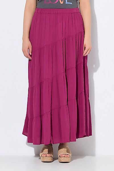 Ulla Popken Maxirock Maxirock diagonale Nähte A-Linie Elastikbund günstig online kaufen