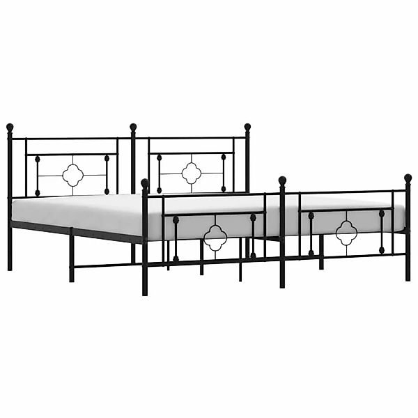vidaXL Bettgestell mit Kopf- und Fußteil Metall Schwarz 180x200 cm Modell 4 günstig online kaufen
