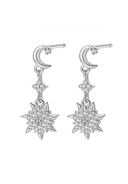 Hey Happiness Paar Ohrhänger Mond und Sonne, mit Zirkonia, Himmlische Hänge günstig online kaufen