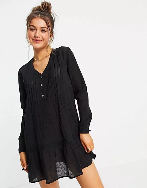 JDY – Mini-Hängerkleid aus Baumwolle in Schwarz günstig online kaufen