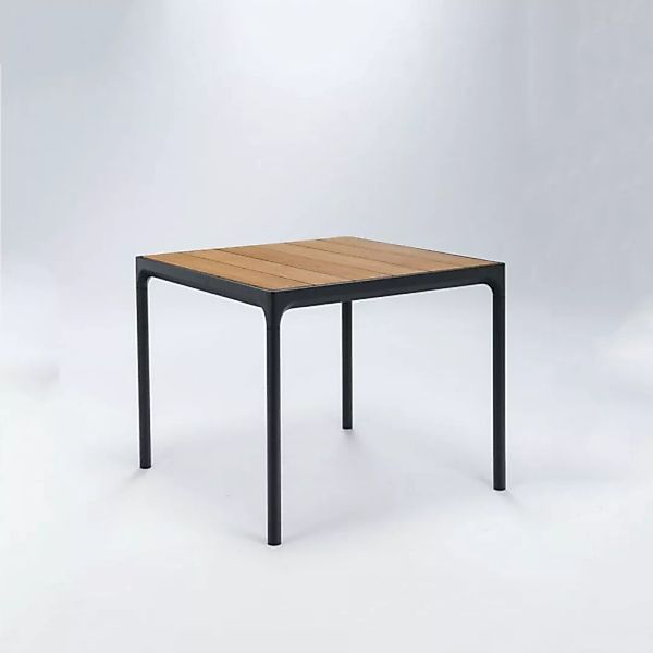 Outdoor Esstisch Four - schwarzes Tischbein 90 cm günstig online kaufen