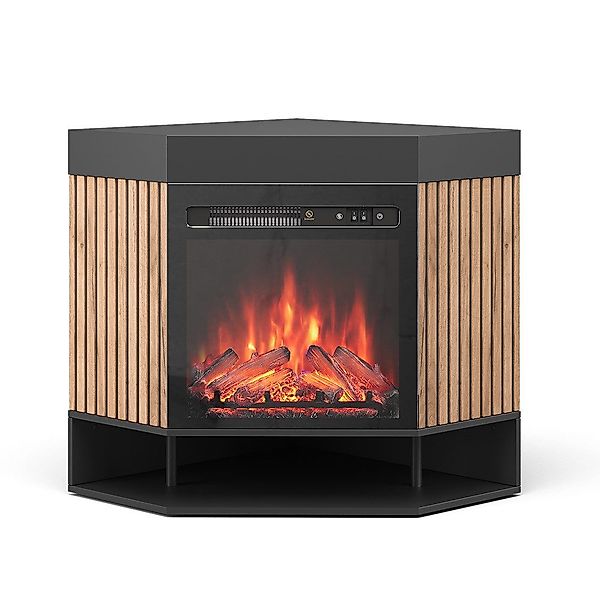 Vicco Kaminumbauschrank Lynea, Schwarz, 100 cm günstig online kaufen