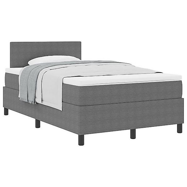 vidaXL Bett Boxspringbett mit Matratze Hellgrau 120x200 cm Cordstoff (1-tlg günstig online kaufen