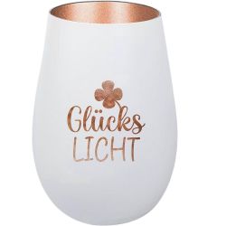 Der Porzellan-Laden Windlicht Personalisiertes Windlicht: 'GlücksLicht'. günstig online kaufen