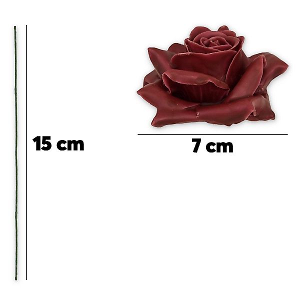 Kunstblume Wachsrosen mit Stiel als Kunstrosen günstig online kaufen