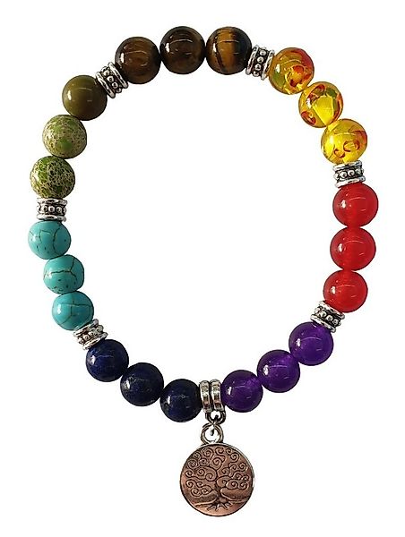 Saraswati Armband Armband "Lebensbaum" Chakra Edelsteine mit Metall Anhänge günstig online kaufen