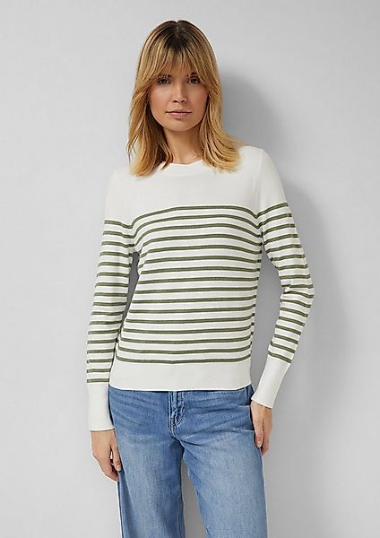 s.Oliver Longpullover Strickpullover Gestreifter Pullover aus Viskosemix günstig online kaufen