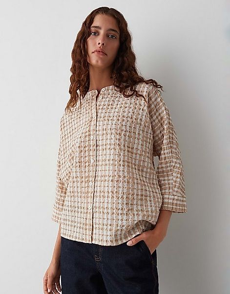 OPUS Hemdbluse FOUNTRY mit Struktur überschnittene Schulter mit Langarm, Ri günstig online kaufen
