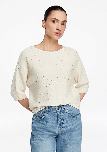 comma 3/4 Arm-Pullover Strickpullover Fledermaus-Pullover mit Pailletten günstig online kaufen