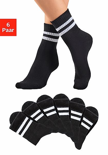 H.I.S Sportsocken Packung, 6 Paar tlg. klassische Tennissocken mit Streifen günstig online kaufen