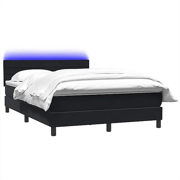 vidaXL Boxspringbett mit Matratze & LED Schwarz 160x210 cm Samt 3316985 günstig online kaufen