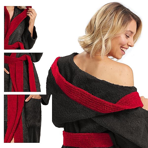 aqua-textil Bademantel Saunamantel Frottee Kapuze für günstig online kaufen