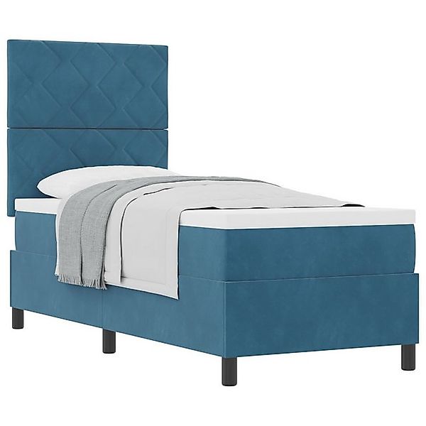 vidaXL Bett Boxspringbett mit Matratze Dunkelblau 80x200 cm Samt (1-tlg) günstig online kaufen