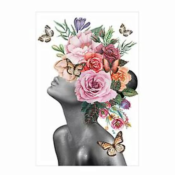 Bild 'Schönheit mit Blumen' mit Schmetterlingen günstig online kaufen