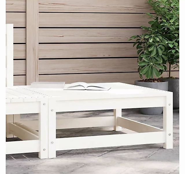 vidaXL Loungesofa Gartenhocker Weiß 70x70x30 cm Massivholz Kiefer, 1 Teile günstig online kaufen