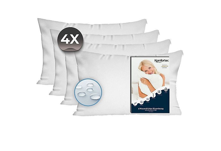 Komfortec Kissenbezüge Wasserdichter Kissenbezug Set, Hypoallergen Kopfkiss günstig online kaufen