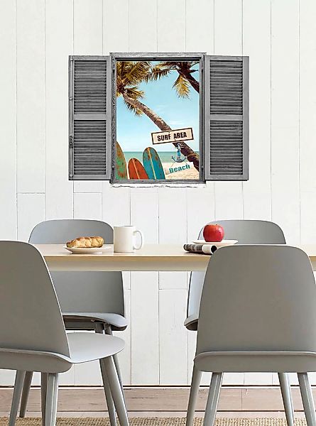 queence Wandtattoo "Surf Beach", (1 St.), Wandsticker, Wandbild, selbstkleb günstig online kaufen