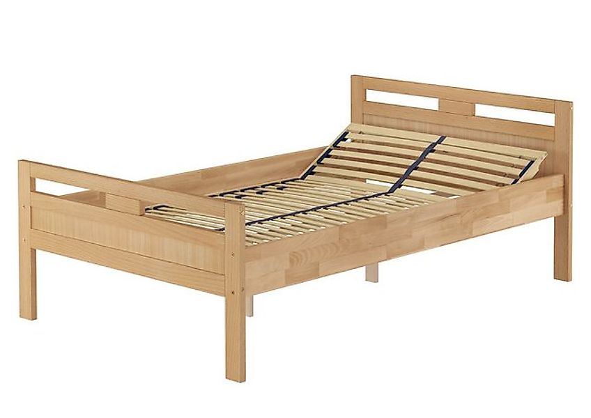 ERST-HOLZ Bett Hohes Seniorenbett massive Buche 120x220, Buchefarblos lacki günstig online kaufen