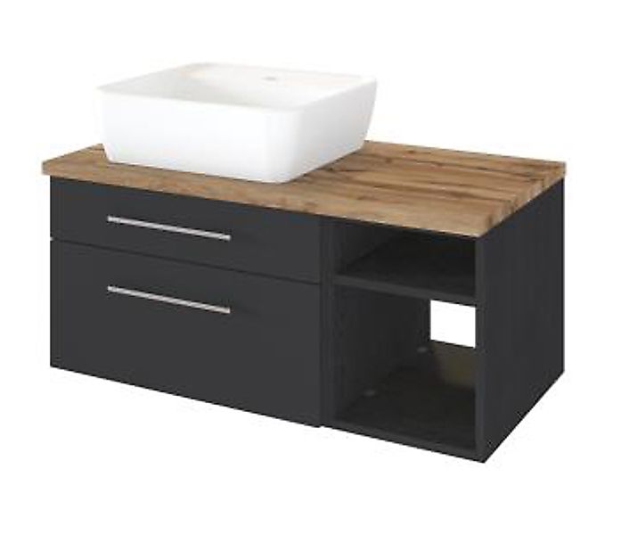 Waschtisch 90 inkl Keramik-Aufsatzbecken Regal rechts Davos von Held Möbel günstig online kaufen