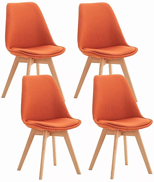4er Set Stuhl Linares Stoff Orange günstig online kaufen