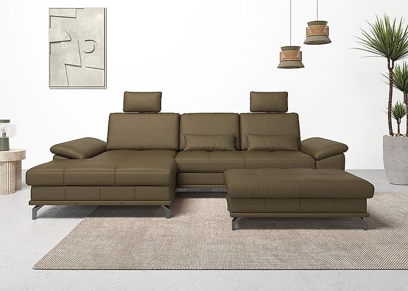 Places of Style Ecksofa Costello, mit Sitztiefenverstellung und Armlehnfunk günstig online kaufen