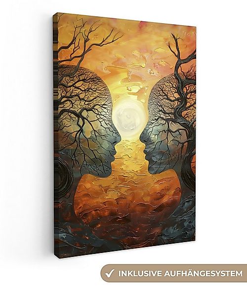 OneMillionCanvasses® Leinwandbild Bäume - Gesichter - Sonne - Kunst, Fotodr günstig online kaufen